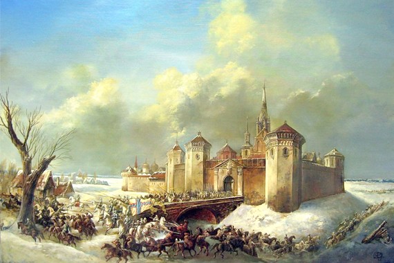 La battaglia sotto le mura della fortezza di Nienschanz